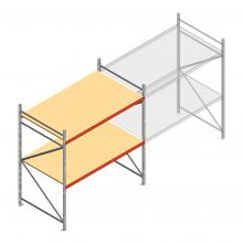 Weitspannregal AR 2250x2250x1200 mm (hxbxt) 2 Ebenen verzinkt Anfangsregal mit vormontierten Rahmen