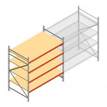 Weitspannregal AR 2250x2250x1200 mm (hxbxt) 4 Ebenen verzinkt Anfangsregal mit vormontierten Rahmen
