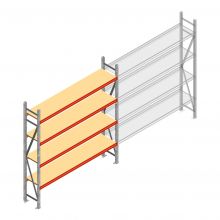 Weitspannregal AR 2500x2250x400 mm (hxbxt) 4 Ebenen verzinkt Anfangsregal mit vormontierten Rahmen