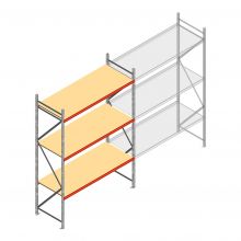 Weitspannregal AR 3000x2250x800 mm (hxbxt) 3 Ebenen verzinkt Anfangsregal mit vormontierten Rahmen