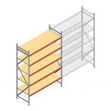 Weitspannregal AR 3000x2250x800 mm (hxbxt) 5 Ebenen verzinkt Anfangsregal mit vormontierten Rahmen