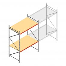 Weitspannregal AR 3000x2250x1200 mm (hxbxt) 2 Ebenen verzinkt Anfangsregal mit vormontierten Rahmen