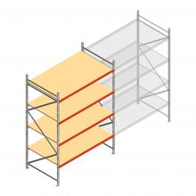 Weitspannregal AR 3000x2250x1200 mm (hxbxt) 4 Ebenen verzinkt Anfangsregal mit vormontierten Rahmen