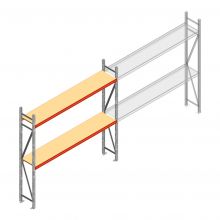 Weitspannregal AR 2250x2700x400 mm (hxbxt) 2 Ebenen verzinkt Anfangsregal mit vormontierten Rahmen