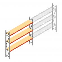 Weitspannregal AR 2500x2700x400 mm (hxbxt) 3 Ebenen verzinktes Anfangsregal mit vormontierten Rahmen