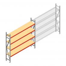 Weitspannregal AR 2500x2700x400 mm (hxbxt) 4 Ebenen verzinkt Anfangsregal mit vormontierten Rahmen