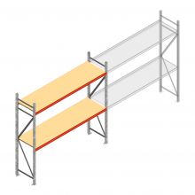 Weitspannregal AR 2500x2700x600 mm (hxbxt) 2 Ebenen verzinkt Anfangsregal mit vormontierten Rahmen