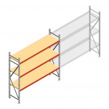 Weitspannregal AR 2500x2700x600 mm (hxbxt) 3 Ebenen verzinkt Anfangsregal mit vormontierten Rahmen