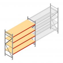 Weitspannregal AR 2500x2700x900 mm (hxbxt) 4 Ebenen verzinkt Anfangsregal mit vormontierten Rahmen