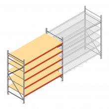 Weitspannregal AR 2500x2700x1000 mm (hxbxt) 5 Ebenen verzinkt Anfangsregal mit vormontierten Rahmen