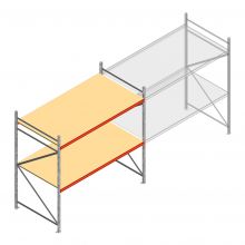 Weitspannregal AR 2500x2700x1200 mm (hxbxt) 2 Ebenen verzinkt Anfangsregal mit vormontierten Rahmen