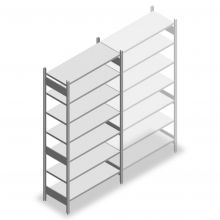 Fachbodenregal Heavy Duty 2500x1300x500mm (hxbxt) 7 Ebenen 150 kg Anfangsregal