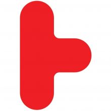 Vloermarkering T-stuk 290x190mm Rood