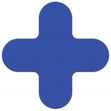 Vloermarkering X-stuk 290x290mm Blauw