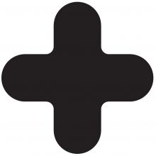 Vloermarkering X-stuk 290x290mm Zwart