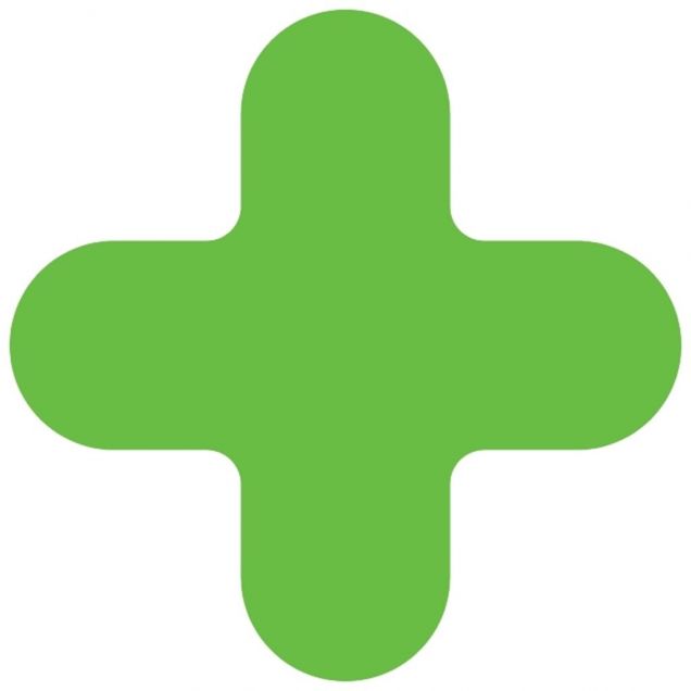 Vloermarkering X-stuk 290x290mm Groen