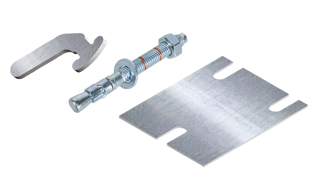 Keilanker, Sicherungsstifte und Füllplatten