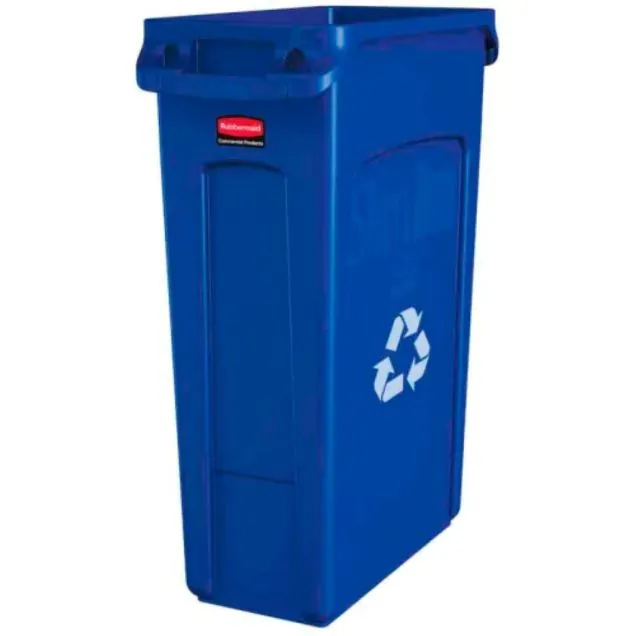 Slim Jim Container mit Luftschlitzen 87 Liter Blau mit Recyclingsymbol