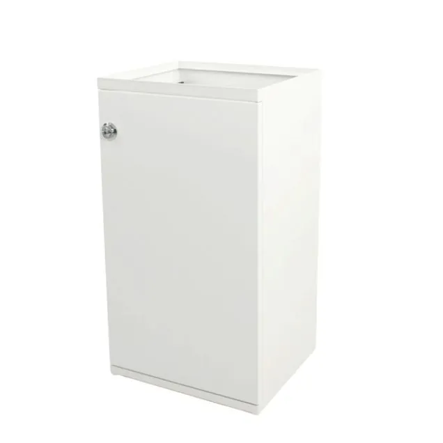 Modularer Abfallbehälter mit Tür und Halter 85 Liter Weiß
