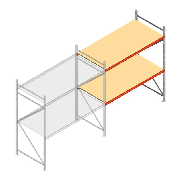 Weitspannregal AR 2250x2250x1000 mm (hxbxt) 2 Ebenen verzinkt Anbauregal