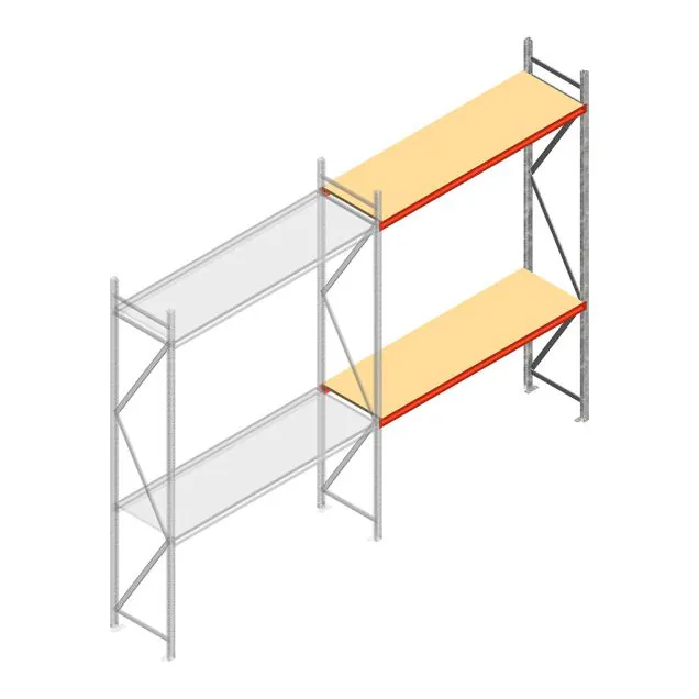 Weitspannregal AR 2500x1850x600 mm (hxbxt) 2 Ebenen verzinkt Anbauregal
