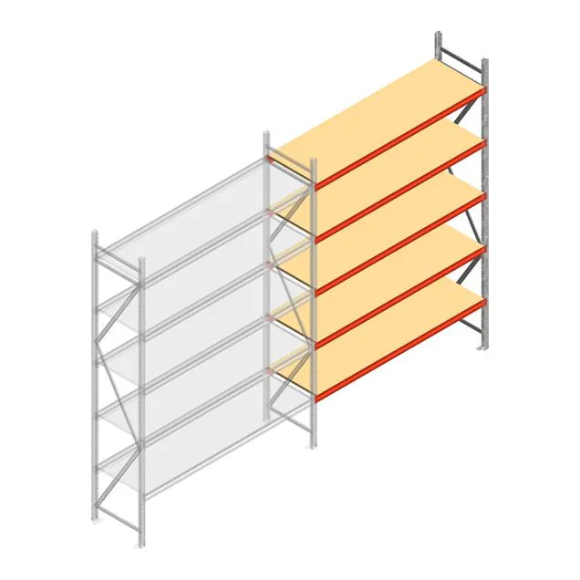 Weitspannregal AR 3000x1610x600 mm (hxbxt) 5 Ebenen verzinkt Anbauregal mit vormontierten Rahmen