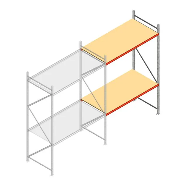 Weitspannregal AR 2500x1850x1000 mm (hxbxt) 2 Ebenen verzinkt Anbauregal