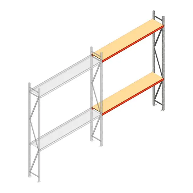 Weitspannregal AR 3000x2700x400 mm (hxbxt) 2 Ebenen verzinkt Anbauregal mit vormontierten Rahmen