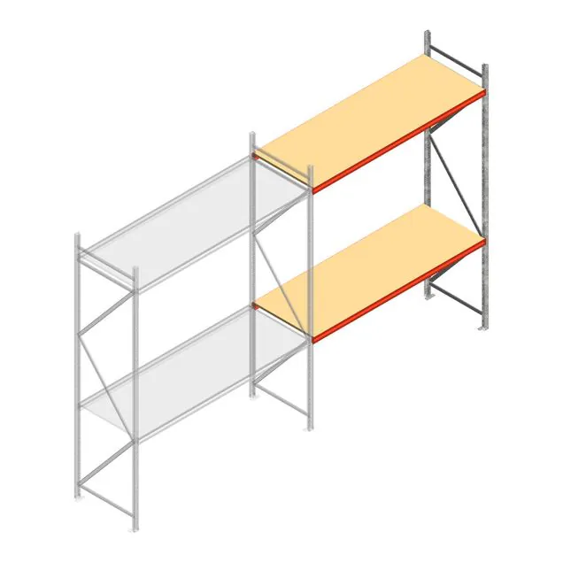 Weitspannregal AR 3000x2700x900 mm (hxbxt) 2 Ebenen verzinkt Anbauregal mit vormontierten Rahmen