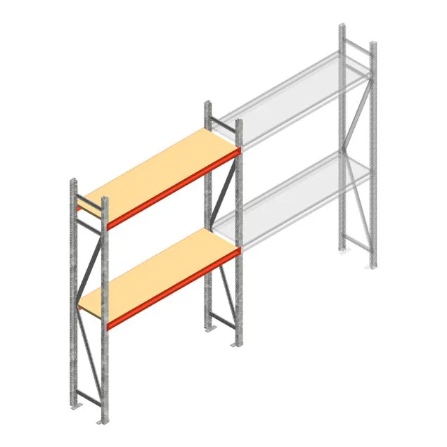 Weitspannregal AR 2250x1610x500 mm (hxbxt) 2 Ebenen verzinkt Anfangsregal