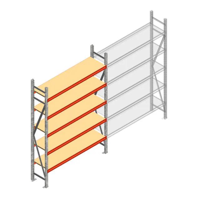 Weitspannregal AR 2500x1610x500 mm (hxbxt) 5 Ebenen verzinkt Anfangsregal