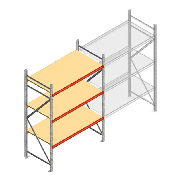 Weitspannregal AR 2500x1850x800 mm (hxbxt) 3 Ebenen verzinkt Anfangsregal