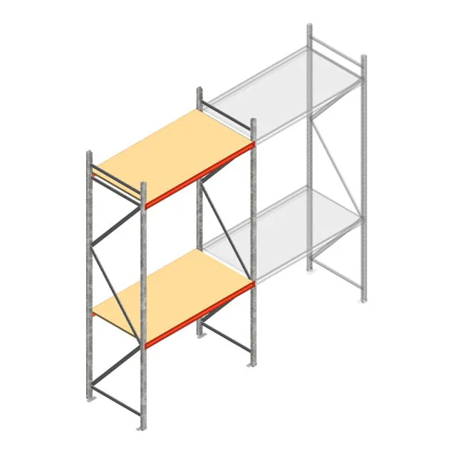 Weitspannregal AR 3000x1610x900 mm (hxbxt) 2 Ebenen verzinkt Anfangsregal mit vormontierten Rahmen