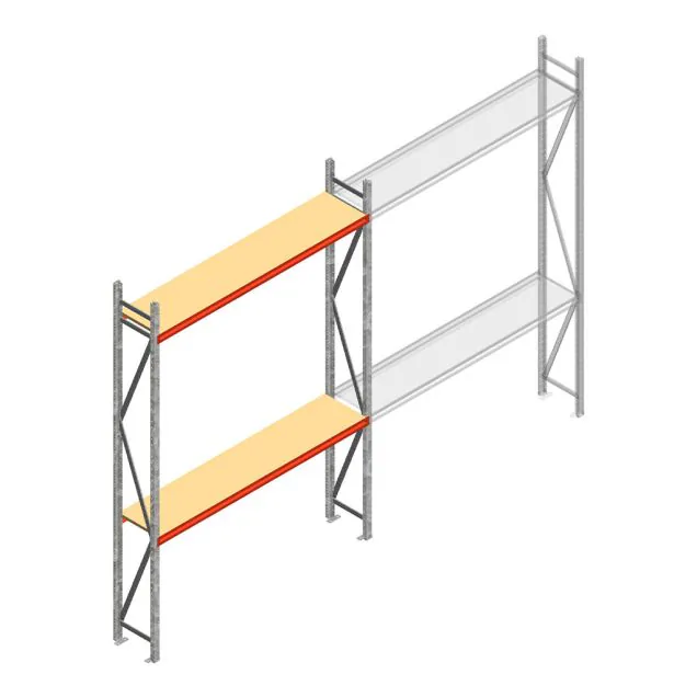 Weitspannregal AR 3000x2250x500 mm (hxbxt) 2 Ebenen verzinkt Anfangsregal mit vormontierten Rahmen