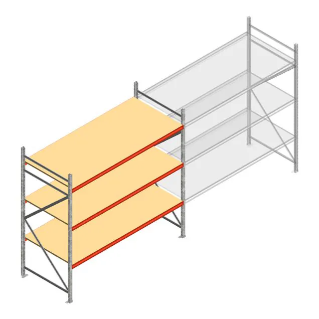 Weitspannregal AR 2250x2700x1000 mm (hxbxt) 3 Ebenen verzinkt Anfangsregal