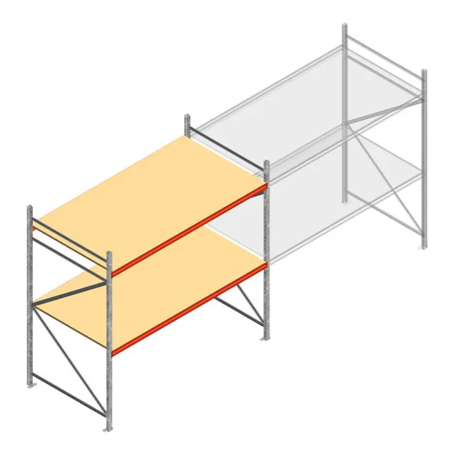 Weitspannregal AR 2000x2700x1200 mm (hxbxt) 2 Ebenen verzinkt Anfangsregal