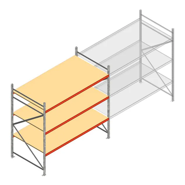 Weitspannregal AR 2000x2700x1200 mm (hxbxt) 3 Ebenen verzinkt Anfangsregal