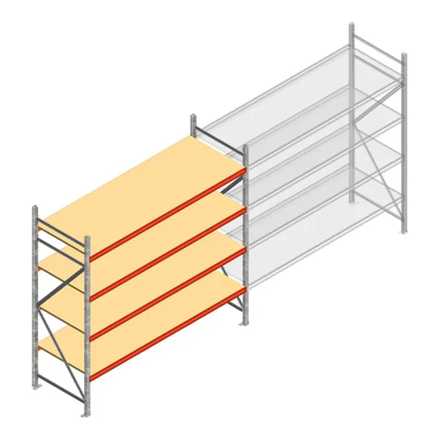 Weitspannregal AR 2500x2700x800 mm (hxbxt) 4 Ebenen verzinkt Anfangsregal