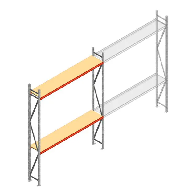 Weitspannregal AR 3000x2700x400 mm (hxbxt) 2 Ebenen verzinkt Anfangsregal mit vormontierten Rahmen
