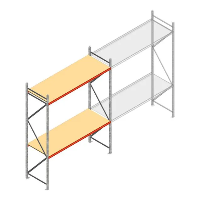 Weitspannregal AR 3000x2700x900 mm (hxbxt) 2 Ebenen verzinkt Anfangsregal mit vormontierten Rahmen