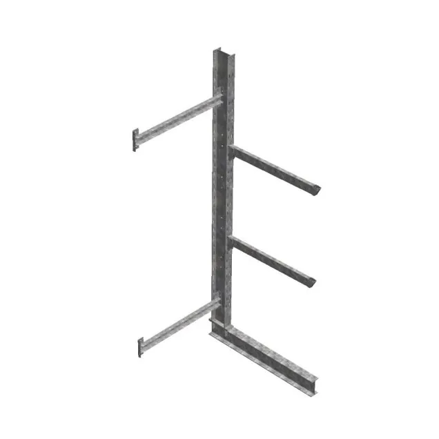 Schweres Kragarmregal thermisch verzinkt einseitig 3500x1200x1200 mm (HxBxT) 2 Ebenen Anbauregal