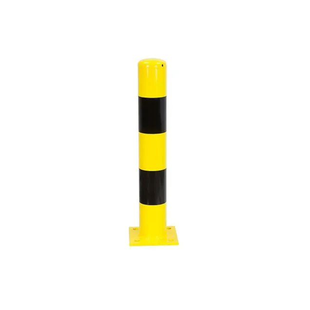 Abgrenzungspoller auf Fußplatte 114x3,6x750mm Gelb/Schwarz