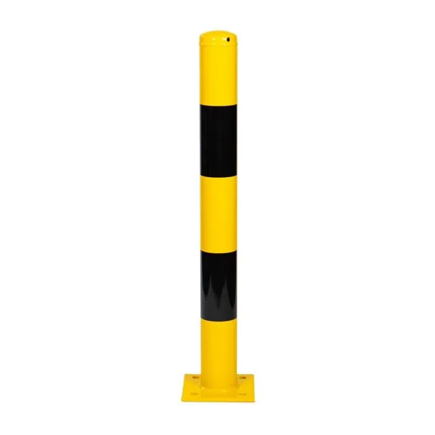Abgrenzungspfahl auf Bodenplatte 76x3,25x750mm Gelb/Schwarz