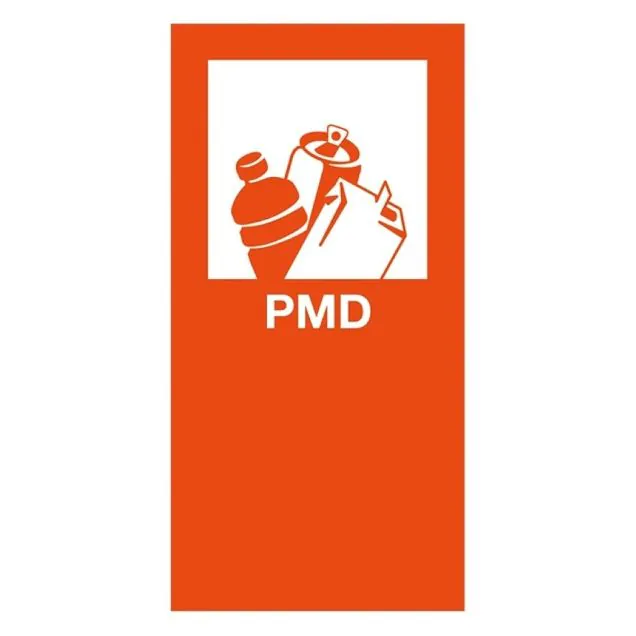 Magnetischen Aufkleber für modulare Abfalltrennstation PMD orange