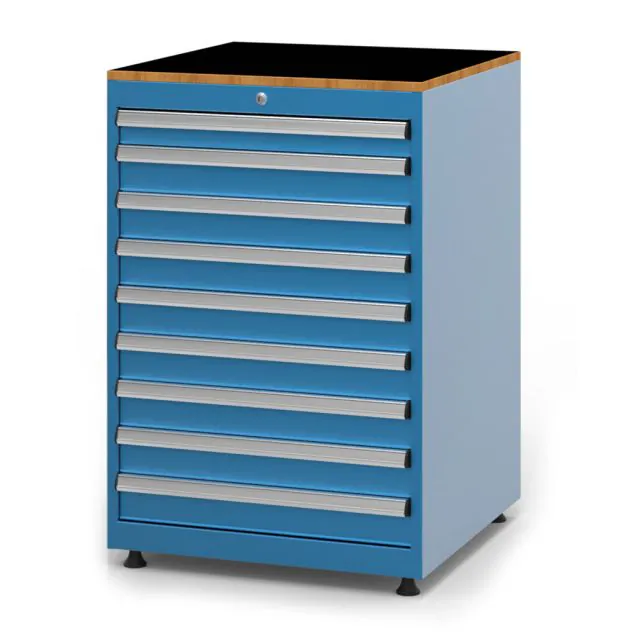 Werkzeugschrank mit 9 Schubladen 1048x710x725 mm (hxbxt) blau