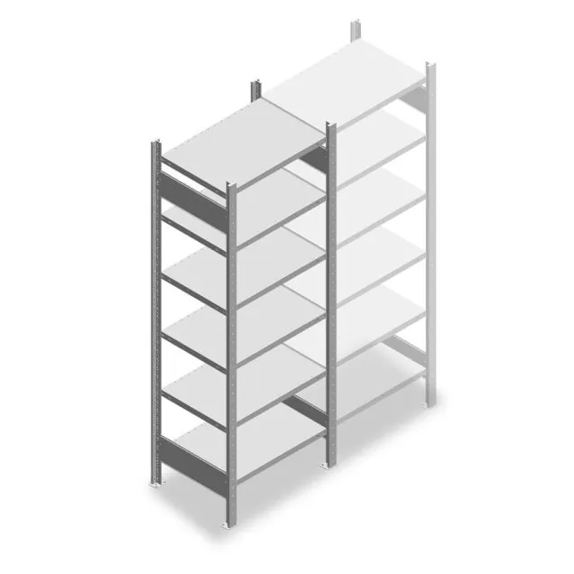 Fachbodenregal Heavy Duty 2000x750x500mm (HxBxT) 6 Ebenen 150 kg Grundregal