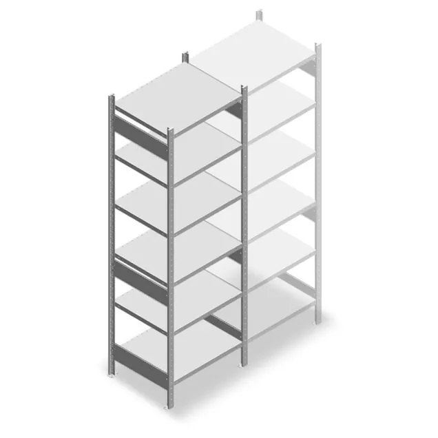 Fachbodenregal Heavy Duty 2500x750x600 mm (HxBxT) 6 Ebenen 150 kg Grundregal