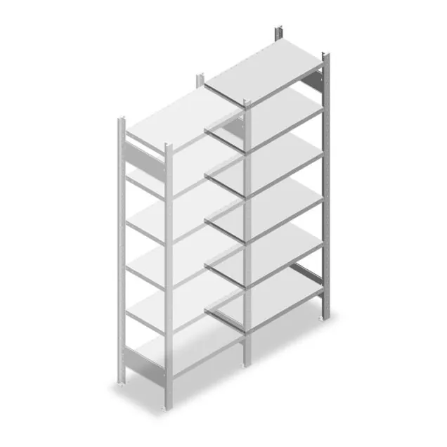 Fachbodenregal Heavy Duty 2000x750x400 mm (HxBxT) 6 Ebenen 150 kg Anbauregal
