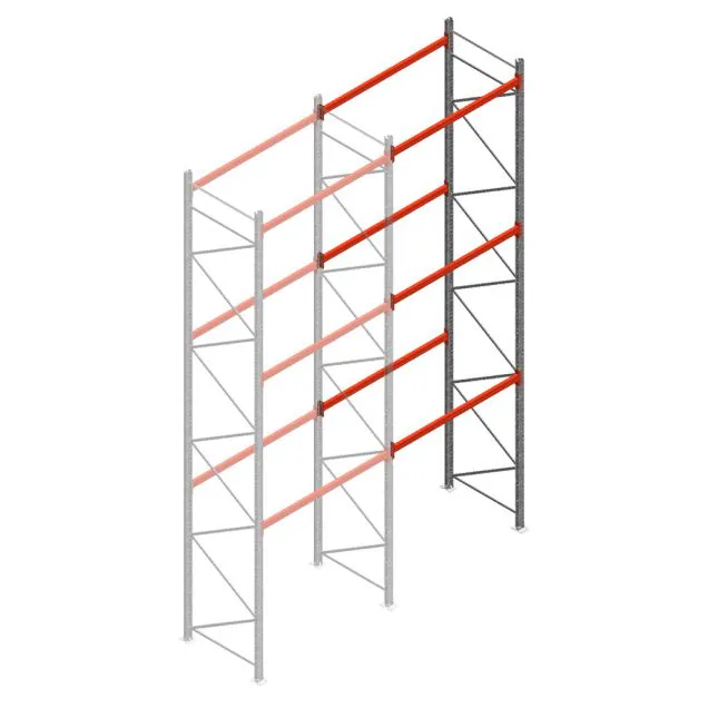 Palettenregal AR T2 6000x1850x1100 mm (HxBxT) 3 Ebenen 2530kg/Eb. Anbauregal