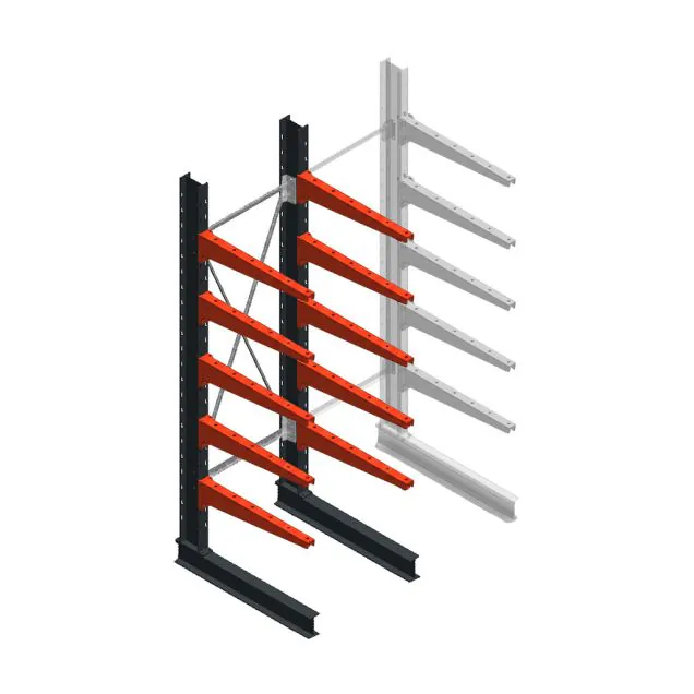 Medium Kragarmregal BR einseitig 2500x750x800 mm (HxBxT) 5 Ebenen Grundregal 220/Arm